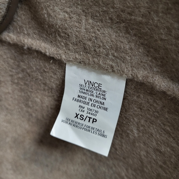 Vince Wool Blend Two Toned Open-Front Coat Size XS - Picture 6 of 14